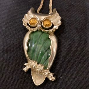 Vintage 1970s Owl Pendant Necklace